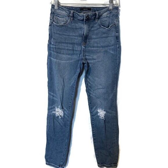 Forever 21 Distressed Skinny Jeans Teens Size 26 Back to School Preppy Academia - Picture 1 of 7